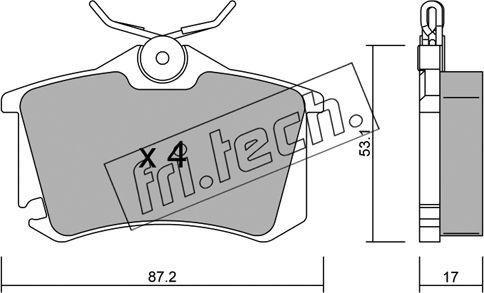 Fri.Tech. 102.5 - Тормозные колодки, дисковые, комплект unicars.by