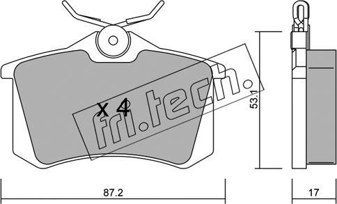 Fri.Tech. 102.1 - Тормозные колодки, дисковые, комплект unicars.by