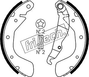 Fri.Tech. 1073.167 - Комплект тормозных колодок, барабанные unicars.by