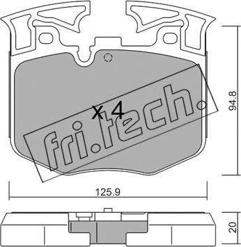 Fri.Tech. 1146.0 - Тормозные колодки, дисковые, комплект unicars.by