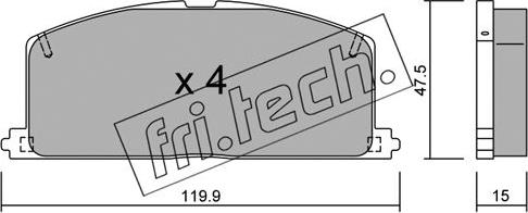 Fri.Tech. 110.0 - Тормозные колодки, дисковые, комплект unicars.by