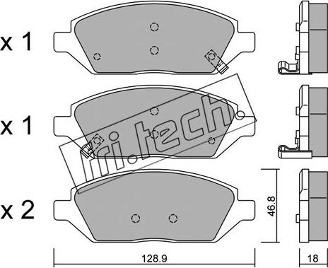 Fri.Tech. 1113.0 - Тормозные колодки, дисковые, комплект unicars.by