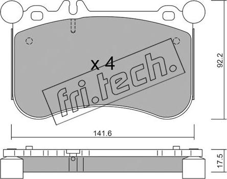 Fri.Tech. 1133.0 - Тормозные колодки, дисковые, комплект unicars.by