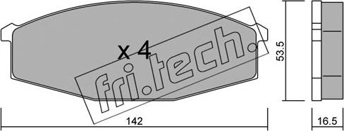 Fri.Tech. 112.0 - Тормозные колодки, дисковые, комплект unicars.by