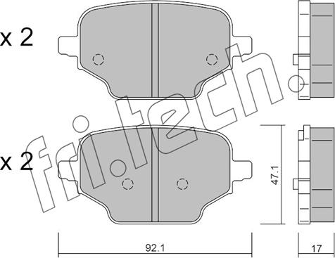 Fri.Tech. 1245.0 - Тормозные колодки, дисковые, комплект unicars.by