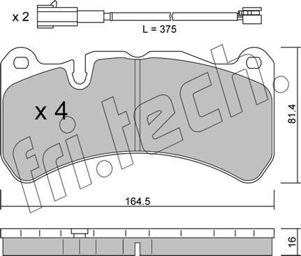 Fri.Tech. 1201.1 - Тормозные колодки, дисковые, комплект unicars.by