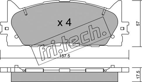 Fri.Tech. 899.0 - Тормозные колодки, дисковые, комплект unicars.by