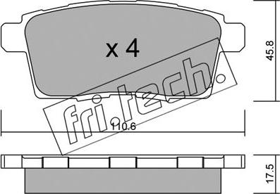 Fri.Tech. 890.0 - Тормозные колодки, дисковые, комплект unicars.by