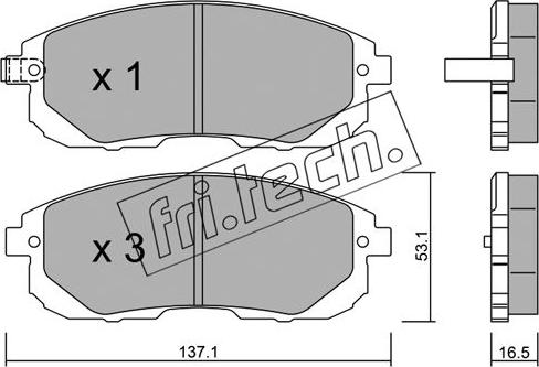 Fri.Tech. 893.0 - Тормозные колодки, дисковые, комплект unicars.by