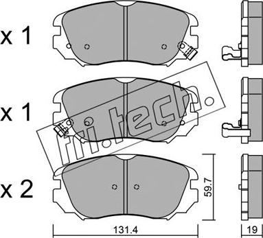 Fri.Tech. 858.0 - Тормозные колодки, дисковые, комплект unicars.by