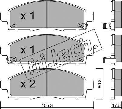 Fri.Tech. 807.1 - Тормозные колодки, дисковые, комплект unicars.by