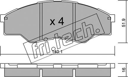 Fri.Tech. 813.0 - Тормозные колодки, дисковые, комплект unicars.by