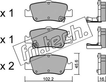 Fri.Tech. 812.0 - Тормозные колодки, дисковые, комплект unicars.by