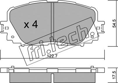 Fri.Tech. 836.0 - Тормозные колодки, дисковые, комплект unicars.by