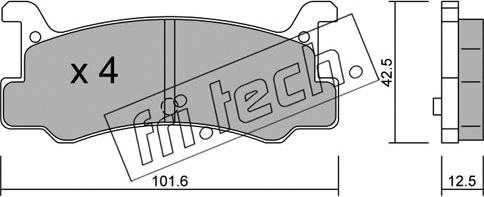 Fri.Tech. 398.0 - Тормозные колодки, дисковые, комплект unicars.by