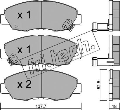 Fri.Tech. 393.0 - Тормозные колодки, дисковые, комплект unicars.by