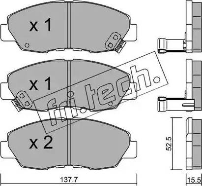 Fri.Tech. 393.1 - Тормозные колодки, дисковые, комплект unicars.by