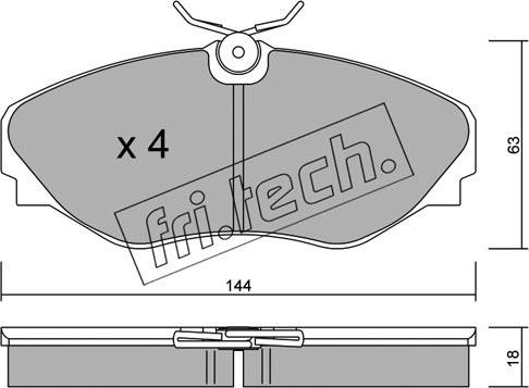 Fri.Tech. 347.0 - Тормозные колодки, дисковые, комплект unicars.by