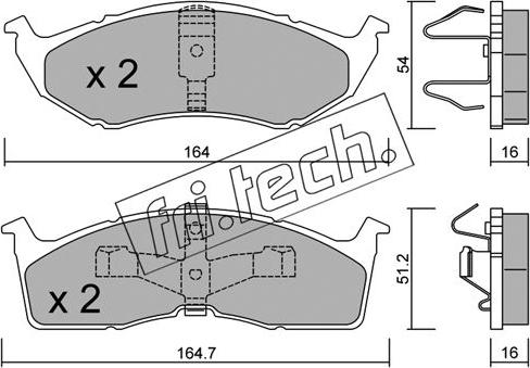 Fri.Tech. 365.1 - Тормозные колодки, дисковые, комплект unicars.by