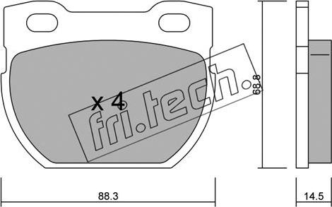 Fri.Tech. 363.0 - Тормозные колодки, дисковые, комплект unicars.by