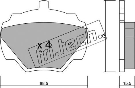 Fri.Tech. 362.0 - Тормозные колодки, дисковые, комплект unicars.by