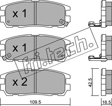 Fri.Tech. 367.0 - Тормозные колодки, дисковые, комплект unicars.by