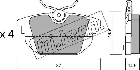 Fri.Tech. 308.0 - Тормозные колодки, дисковые, комплект unicars.by