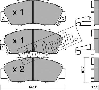 Fri.Tech. 307.0 - Тормозные колодки, дисковые, комплект unicars.by