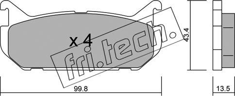 Fri.Tech. 312.0 - Тормозные колодки, дисковые, комплект unicars.by