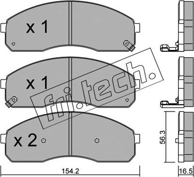 Fri.Tech. 383.0 - Тормозные колодки, дисковые, комплект unicars.by