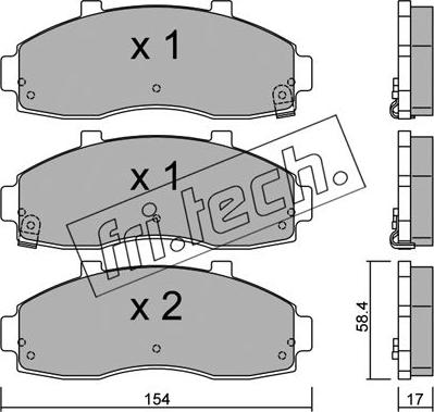 Fri.Tech. 382.0 - Тормозные колодки, дисковые, комплект unicars.by