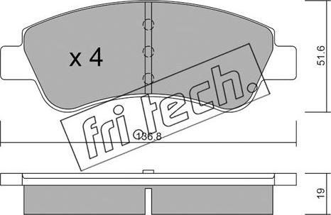 Fri.Tech. 336.0 - Тормозные колодки, дисковые, комплект unicars.by