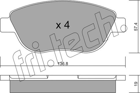 Fri.Tech. 331.1 - Тормозные колодки, дисковые, комплект unicars.by