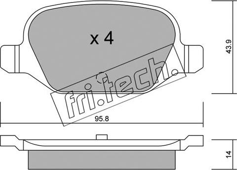 Fri.Tech. 333.0 - Тормозные колодки, дисковые, комплект unicars.by