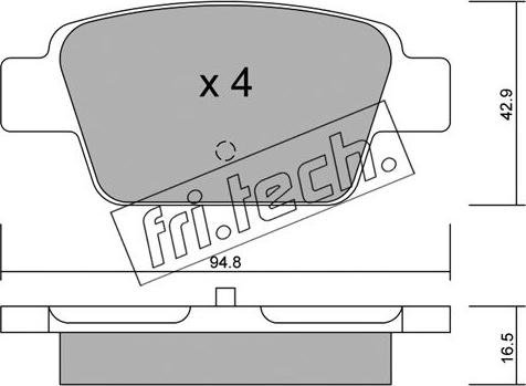 Fri.Tech. 332.0 - Тормозные колодки, дисковые, комплект unicars.by