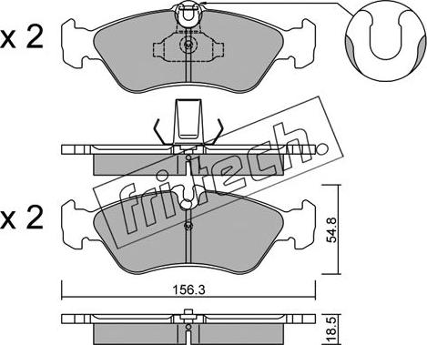 Fri.Tech. 320.0 - Тормозные колодки, дисковые, комплект unicars.by