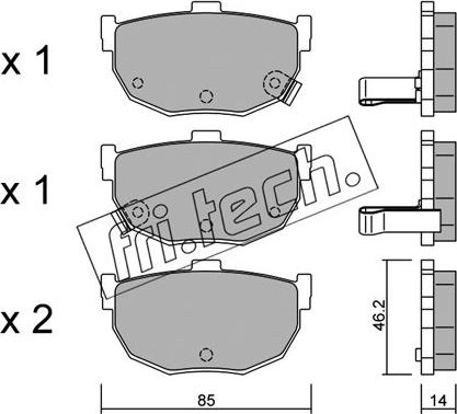 Fri.Tech. 371.0 - Тормозные колодки, дисковые, комплект unicars.by