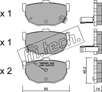 Fri.Tech. 371.1 - Тормозные колодки, дисковые, комплект unicars.by