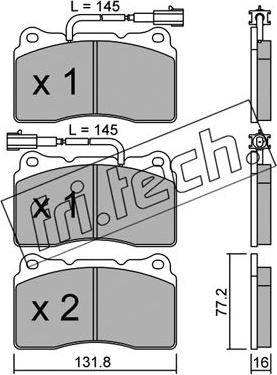 Fri.Tech. 297.0 - Тормозные колодки, дисковые, комплект unicars.by