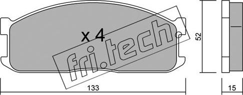 Fri.Tech. 241.0 - Тормозные колодки, дисковые, комплект unicars.by