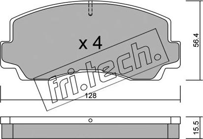 Fri.Tech. 252.0 - Тормозные колодки, дисковые, комплект unicars.by