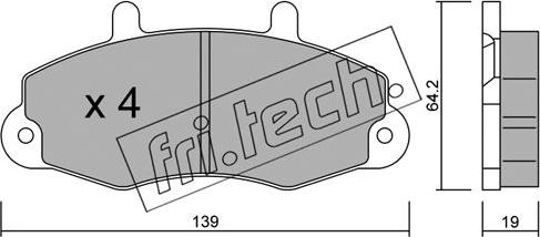 Fri.Tech. 201.0 - Тормозные колодки, дисковые, комплект unicars.by