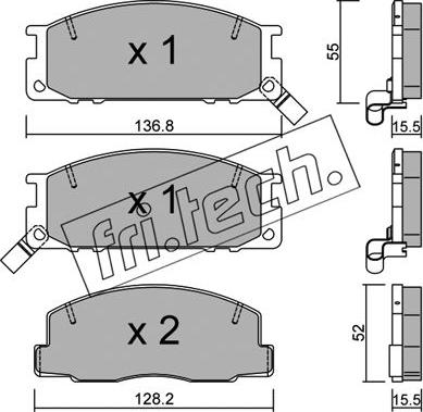 Fri.Tech. 289.0 - Тормозные колодки, дисковые, комплект unicars.by