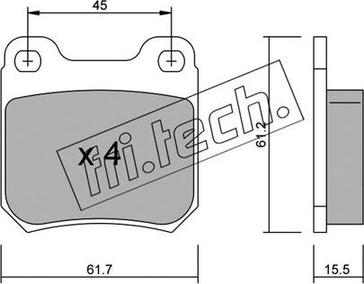 Fri.Tech. 284.0 - Тормозные колодки, дисковые, комплект unicars.by