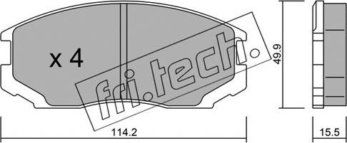 Fri.Tech. 230.0 - Тормозные колодки, дисковые, комплект unicars.by