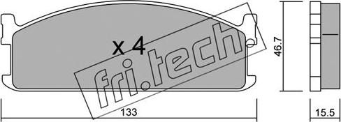 Fri.Tech. 274.0 - Тормозные колодки, дисковые, комплект unicars.by