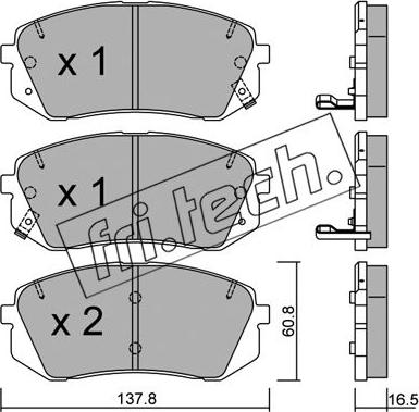 Fri.Tech. 799.0 - Тормозные колодки, дисковые, комплект unicars.by