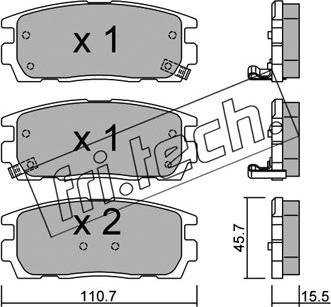 Fri.Tech. 795.0 - Тормозные колодки, дисковые, комплект unicars.by