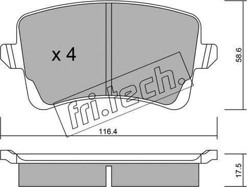 Fri.Tech. 792.0 - Тормозные колодки, дисковые, комплект unicars.by