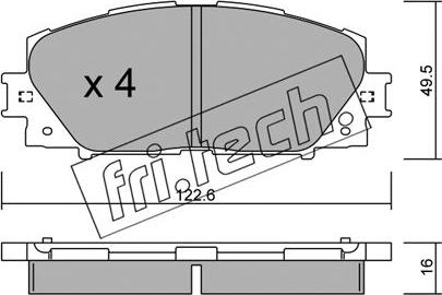 Fri.Tech. 761.1 - Тормозные колодки, дисковые, комплект unicars.by